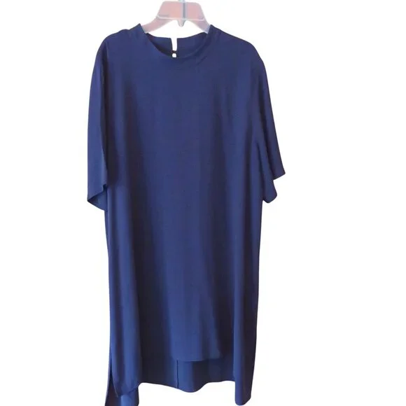 Eileen Fisher Navy Blue Tunic/Dress, Size Large, Boxy, Loose Fit - EUC - Picture 1 of 8